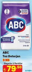 ABC TOZ DETERJAN BEYAZLAR & RENKLİLER 3 KG ABC TOZ DETERJAN BEYAZLAR & RENKLİLER 3 KG